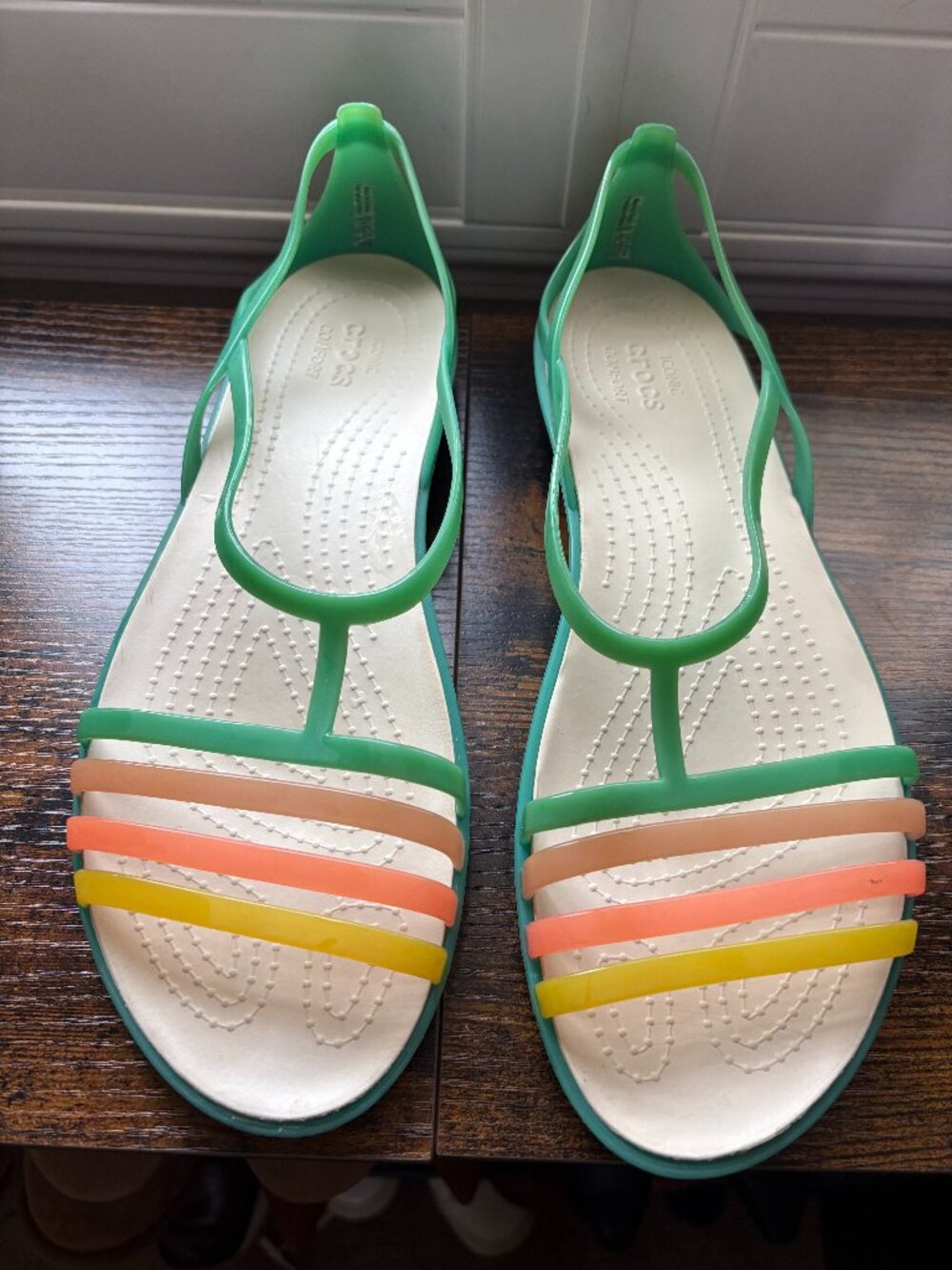 CROCS Teal and Multicolor Women's Comfort Sandal
